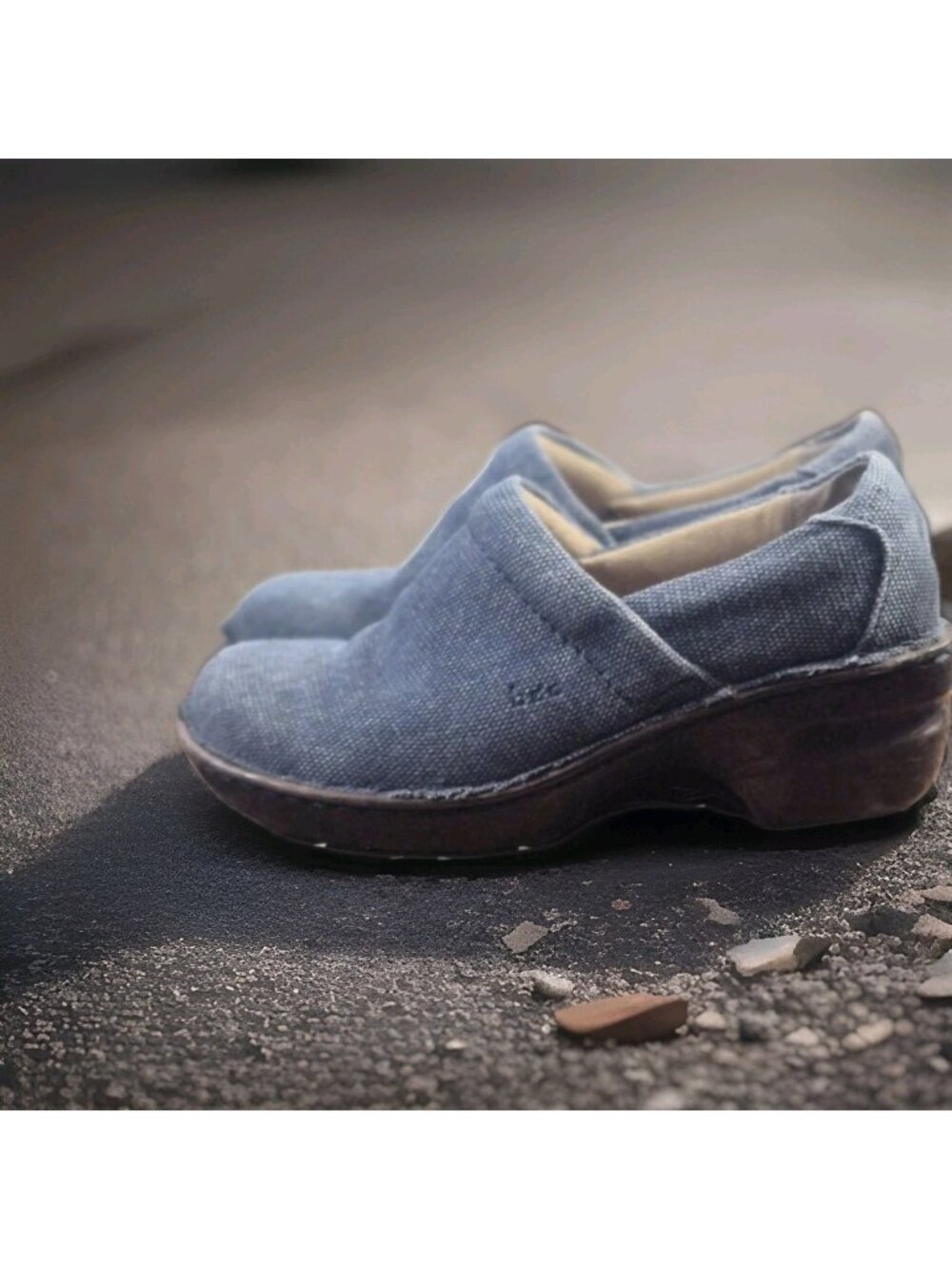 Born BOC Denim Clog Mules Slip-ons Shoes Women's Size 7.5